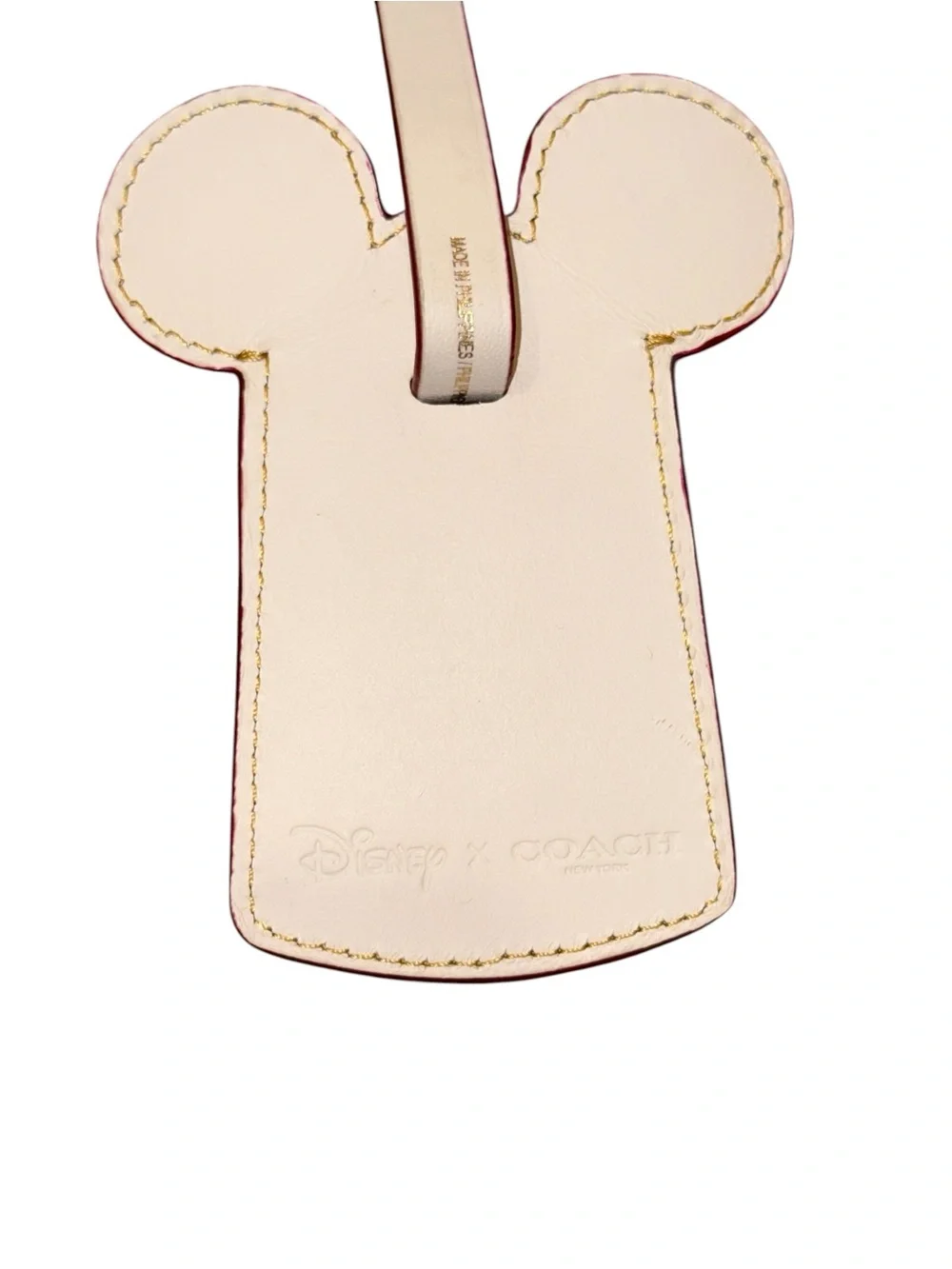 NWT Coach x Disney Collection Luggage Travel Bag Tag White Leather Collector